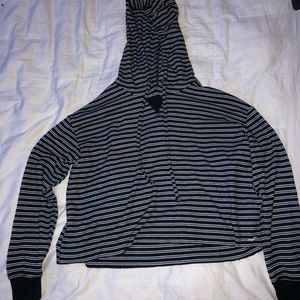 Navy blue and white striped xs Hollister hoodie.